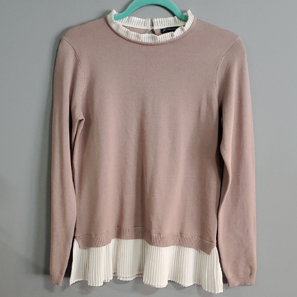Adrianna Papell Beige and White Top
